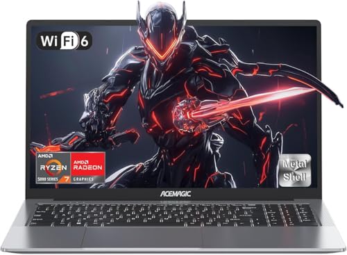 Privé : Gaming Ordinateur Portable ACEMAGIC avec Boîtier en Métal et Rétroéclairé, AMD Ryzen 7 5700U(8C/16T, jusqu’à 4,3 GHz)pour PC Portables Gamer,16,1 Pouces FHD,16Go DDR4,512Go M.2 SSD,WiFi 6,BT5.2,Type C