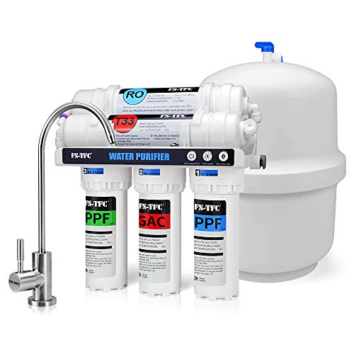 FS-RO-100G-A Système de Filtration d’eau à Osmose Inverse sous évier 5 étapes 100 GPD + Lot de 4 filtres supplémentaires