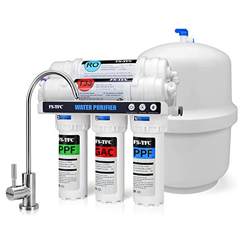 FS-RO-100G-A 5-traps 100 GPD omgekeerde osmose waterfiltersysteem voor onder de gootsteen + set van 4 extra filters